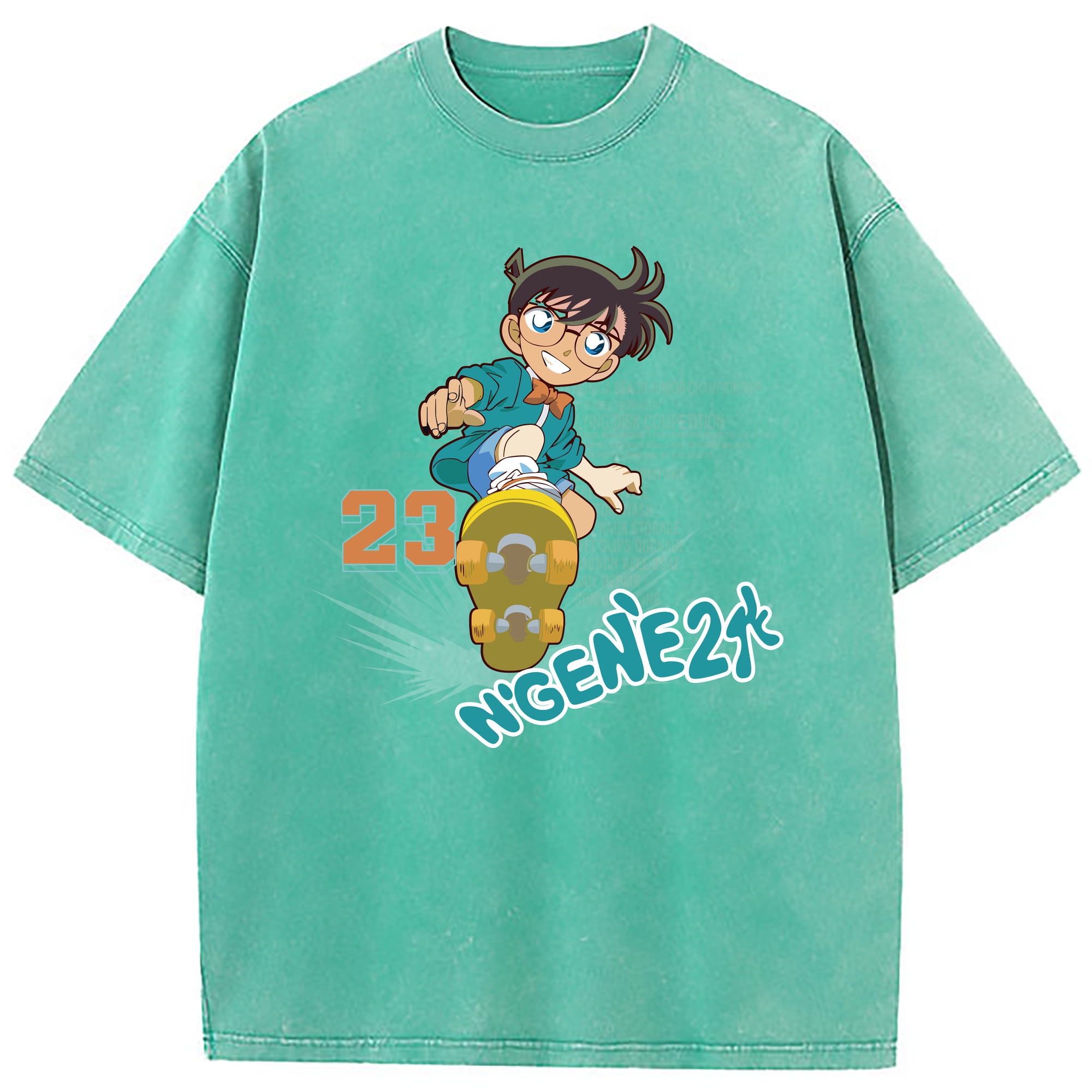 （画像用） 名探偵コナン 江戸川 コナン Detective Conan Conan Edogawa 綿100% ヴィンテージ風 半袖Tシャツ（フロントプリント）
